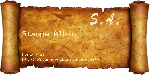 Stanga Albin névjegykártya